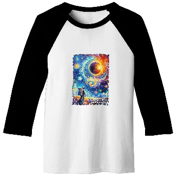 Discover View Totality April 8 2024 Astronomy Astronaut Solar Eclipse Baseball Tees