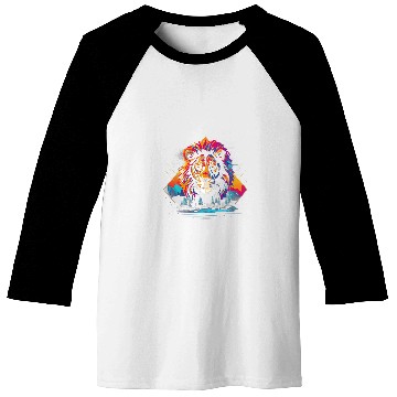 Discover Lion Savannah Nature Paintings Animal kingdom 2 Baseball Tees