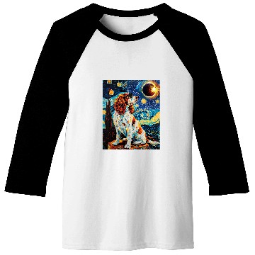 Discover Total Solar Eclipse Welsh Springer Spaniel Dog 4 Baseball Tees