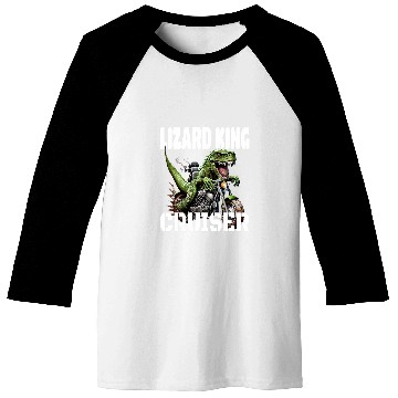 Discover TRexs And Motorcycle Lizard King Cruiser Baseball Tees