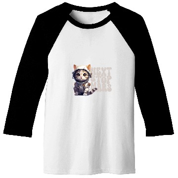 Discover Next Stop Mars Cute Astronaut Cat Baseball Tees