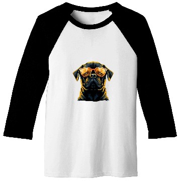 Discover Pug with Sunglasses 3 Baseball Tees