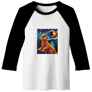 Discover Total Solar Eclipse Goldendoodle Dog Baseball Tees