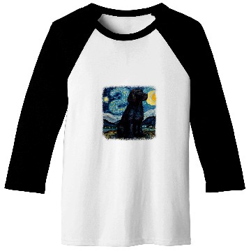 Discover Van gogh Newfoundland in starry night 2 Baseball Tees