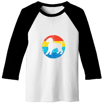 Discover Wire Fox Terrier Dog Breed Silhouette Retro 1970s Circle Baseball Tees