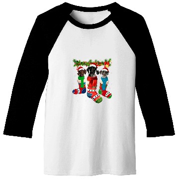 Discover Three German Shorthaired Pointers In Christmas Socks Baseball Tees