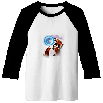 Discover three basset hound howling at moon dog lovers costume Baseball Tees