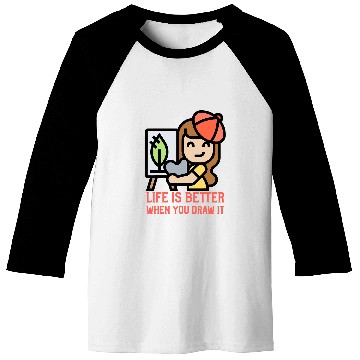 Discover Life is Better When You Draw It Sketch Art Creative Artists 2 Baseball Tees