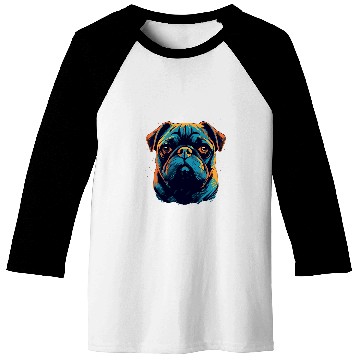 Discover Pug Colorful 3 Baseball Tees