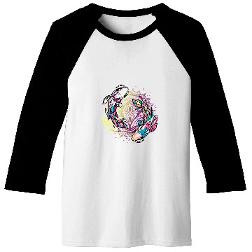 Discover Mandala Geometric Lotus Leaf Koi Japanese Art Baseball Tees