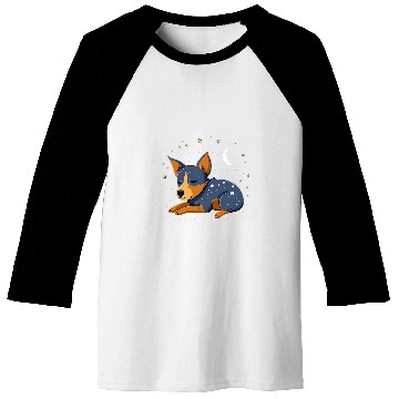Discover Napping Blue Heeler pajama on Australian Cattle Dog Sleeping Baseball Tees