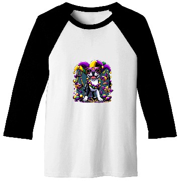Discover Mardi Gras Boston Terrier Dog Baseball Tees
