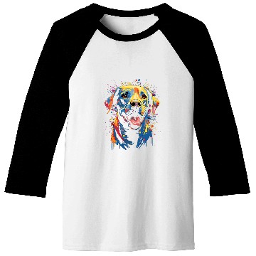 Discover Watercolor Colorful Labrador Lab 1 Baseball Tees