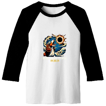 Discover Welsh Springer Spaniel Dog Howling At Solar Eclipse 1 Baseball Tees