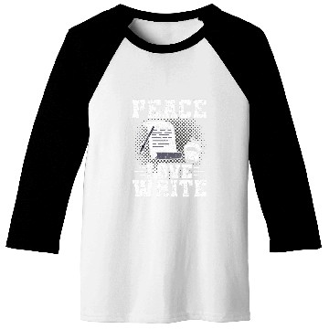 Discover Peace Love Write Writer Author Writing Baseball Tees