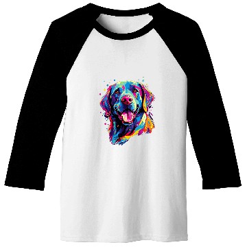 Discover Watercolor Colorful Labrador Lab Baseball Tees