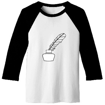 Discover Quill Feather Author Writer 2 Baseball Tees