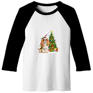 Discover xmass Tree Santa Cavalier King Charles Spaniel Dog Christmas Baseball Tees