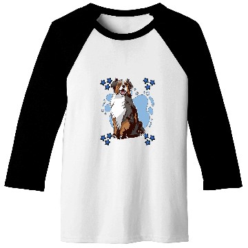 Discover Mens Aussie Art Drawing Stars Boys Australian Shepherd Baseball Tees