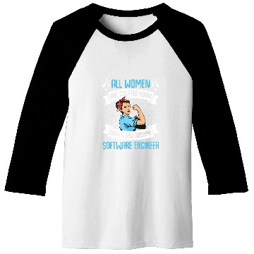 Discover Developer Programmer Women Created Equal Software Engineer Baseball Tees