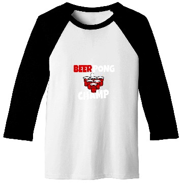 Discover Beer Pong Champ Beer Student Alcohol Baseball Tees