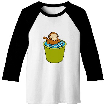 Discover Monkey Ice Bathing Healthy Hobby Baseball Tees