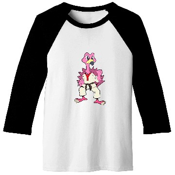 Discover Comic Flamingo does Karate Baseball Tees