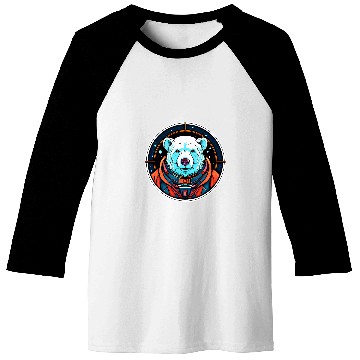 Discover Polar Bear in Space Funny Galaxy Astronaut Animals Baseball Tees