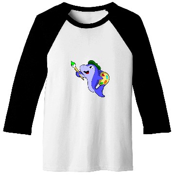 Discover Dolphin Painter Paint brush Baseball Tees