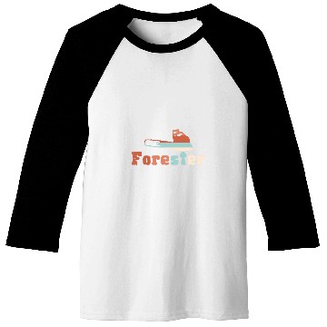 Discover Retro Forester Chainsaw Forest Logging Forestry Baseball Tees