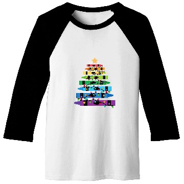 Discover Teacher Crayon Christmas Tree Lights Student School Xmas Baseball Tees