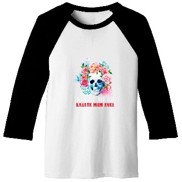 Discover Karate Mom Nicest Mean Candy Skull Baseball Tees