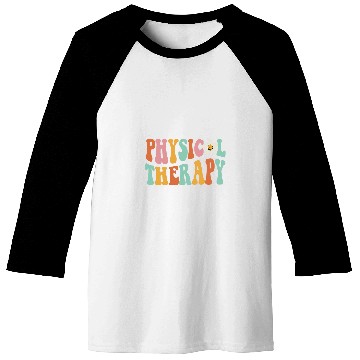 Discover Retro Groovy Physical Therapy Physical Therapist PT Month Baseball Tees