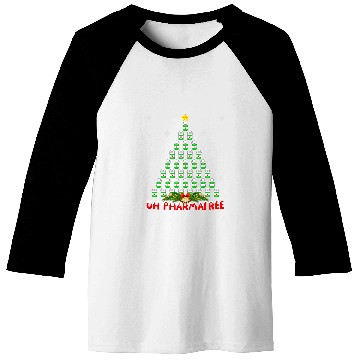 Discover Pharmacist Lover xmass Pajama Ugly Pharmacist Christmas Tree Baseball Tees