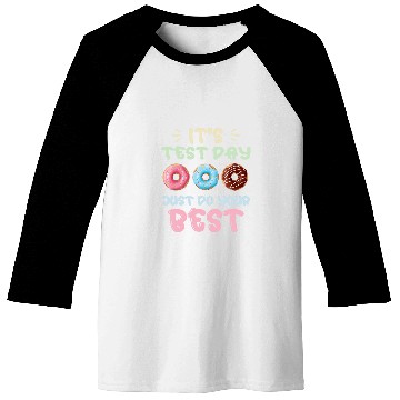 Discover Donut Test Day Teacher Student Funny Testing Day Exam School 1 Baseball Tees