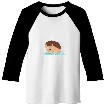 Discover Hedgehog Funny Adorable Book Nerd Bookworm Student Baseball Tees