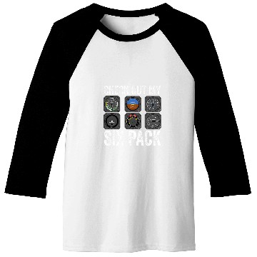 Discover Funny Pilot Check Out My Six Pack Flight Simulation Aviator Baseball Tees