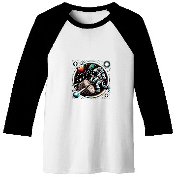 Discover Cool Galaxy Astronaut Logging worker Baseball Tees
