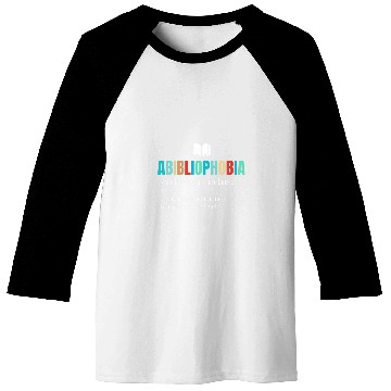 Discover Abibliophobia Definition Reading Bookworm Reader vintages Baseball Tees