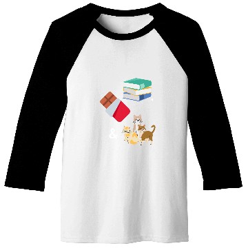 Discover Books Chocolate Cats Cute Book Lover Baseball Tees