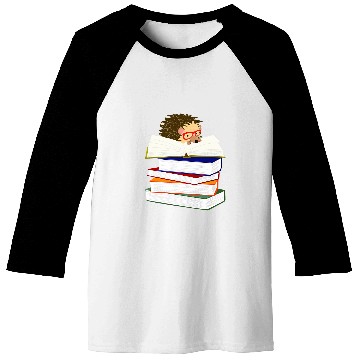Discover Hedgehog Book Lover Hedgepig FurzePig Bookworm Nerd Reader Baseball Tees