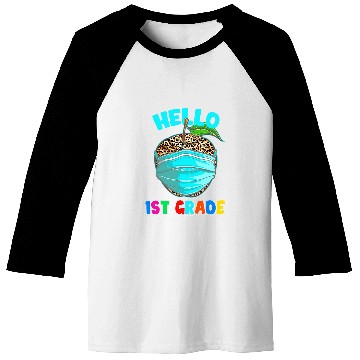 Discover Hello Virtual 1st Grade Leopard Print for Teacher Student Baseball Tees