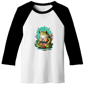 Discover cute cottagecore frog grumpy japanese frog karate sensei Baseball Tees