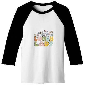 Discover Retro Lunch Lady Wildflower Daisy School Cafeteria Worker Baseball Tees
