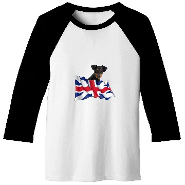 Discover Union Jack Flag Dog German Pinscher Baseball Tees