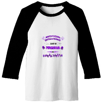 Discover Funny AI Artificial Intelligence Tech geek sarcastic purple Baseball Tees