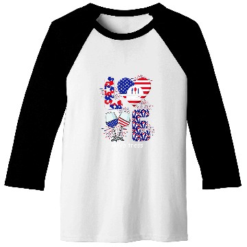 Discover LOVE Costume Waitress 4th July American Flag Fireworks Baseball Tees