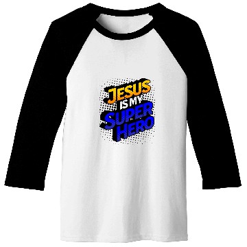 Discover Jesus Is My Superhero Comic Book Christian Baseball Tees