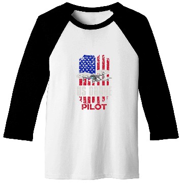 Discover Quadcopter Flying Design for a Patriotic Drone Pilot Baseball Tees