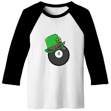 Discover Fun St Patricks Day Billiard Lucky Pool Player 8 Ball Baseball Tees